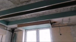 Сложный потолок из гипсокартона. Как наклеить ГКЛ на потолок ??? Монтаж торцов. Часть 2