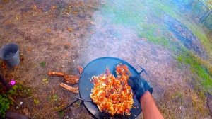 Плов в сковороде из бороны/Вкуснейшего плова на костре/Cooking delicious pilaf on a harrow. #Плов