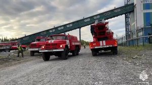 Пожар в городе Кировск.