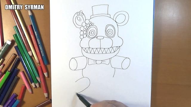 How to draw Twisted Freddy plush, FNaF, Как нарисовать твистед Фредди плюш, фнаф смотреть онлайн