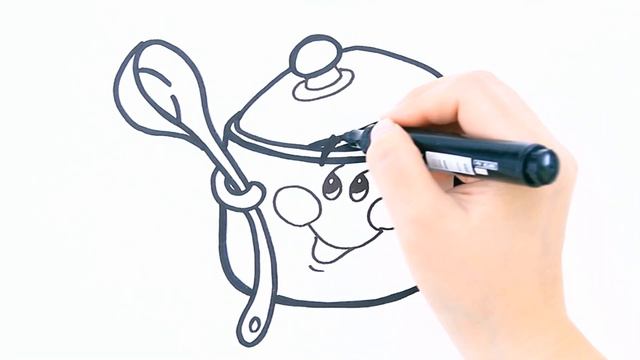 Как нарисовать кастрюлю / Мультик раскраска для детей / Раскрась Ка смотреть онлайн
