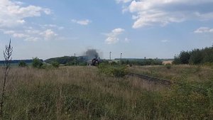 [РЖД] Паровоз ЭУ 699-74 с ретро-поездом "Поезд памяти" Орёл - Верховье и паровоз ЭМ 710-46 в хвосте