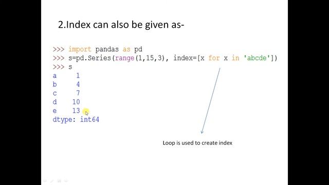 CBSE Class 12: Python Pandas-series creation