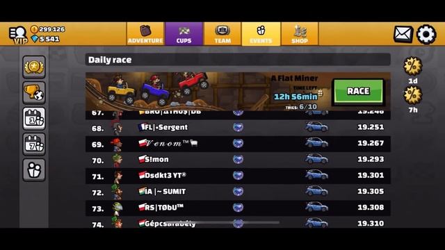 Daily Race A Flat Miner | Hill Climb Racing 2 смотреть онлайн