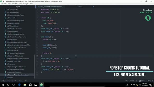 Unions As Function Parameters Easiest Way To Learn C With Atom Editor In Windows 10 #77 - Easy Guid смотреть онлайн