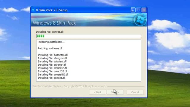 Установка Windows 8 Using 8 Skin Pack в Windows XP.flv смотреть онлайн