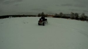 CF MOTO X8 drift in snow/ in deep snow/ дрифт цф мото х8/ квадроцикл зимой/
