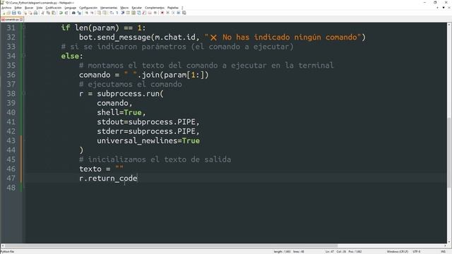 045 Crear un BOT en TELEGRAM #11: Ejecutar comandos del sistema [curso Python] смотреть онлайн