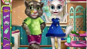 Игры для детей: игры для девочек. Игра одевалка. Анжела шьет костюм для Тома. Анжела и Том