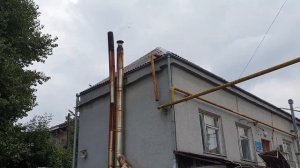 Дымоход на твердотопливный котёл.Пример ужаса и минимального комфорта.