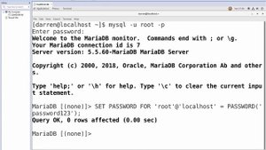 Set root password MariaDB
