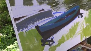 Пишем лодки у реки. Художник Артём Пучков.