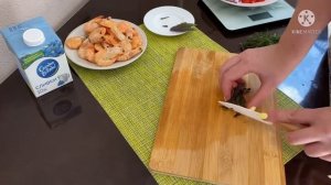 Фунчоза с креветками в чесночно-сливочном соусе/ПП обед/Правильное питание