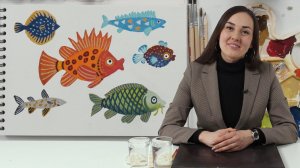 Экспресс-урок для детей «Яркие рыбки» | Как нарисовать цветных рыбок гуашью