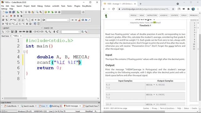 uri online judge problem 1005 solution | c programming in bangla