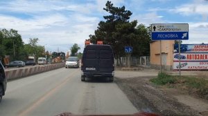 Приехали в г. Саки, Крым 2021 по новой дороге, развязка перед светофором, пробки не будет. Ремонт!