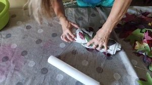 экопринт на войлоке Ликвидамбр и Алыча