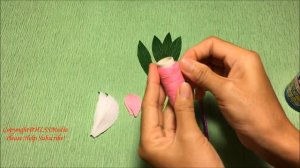 Super easy way  to make paper flower| diy crepe paper flower making tutorials| paper crafts