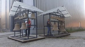 Видео 1. «Монастырские» и «Московские» колокола завода «ЛИТЭКС»