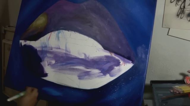 Galaxy Realistic Colorful Lips Painting смотреть онлайн