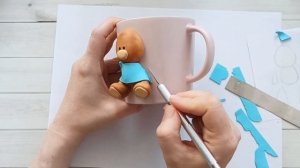 Мастер-класс: Декор кружки из полимерной глины FIMO "Мишутка"