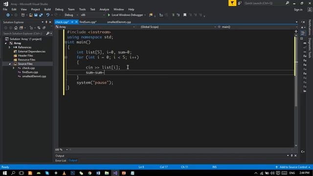 Sum Of Marks Using 1-D Array  - C++ Programming