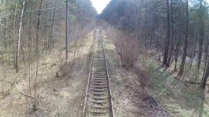 Весенний полёт над заброшенной железной дорогой.