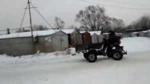 Самодельный мини Т 16 пробный выезд