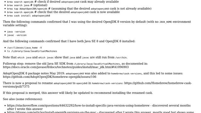 How can I upgrade from Oracle JDK 8 to OpenJDK 8 using Homebrew and be sure it will be used by... смотреть онлайн