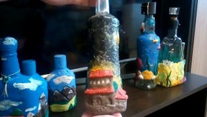 Поделки из соленого теста (бутылки)