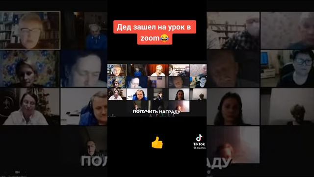 дед зашёл на урок в zoom