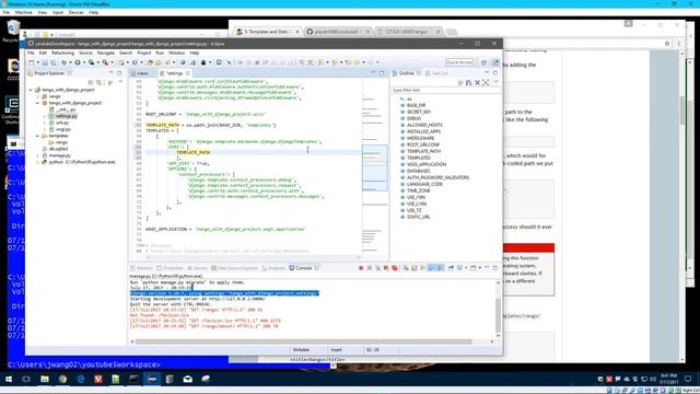 Python/Django Development 5 of 12 - Using Templates and Static media in Django project