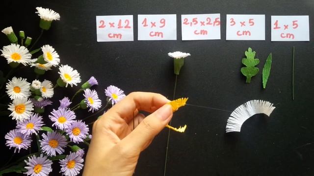 Wild Flower / Erigeron annuus with crepe paper - Craft Tutorial смотреть онлайн