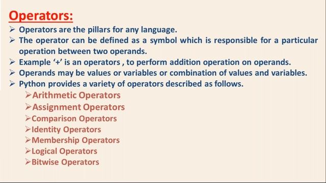 26.Complete Python Basics for Automation -  Introduction to Operators of Python
