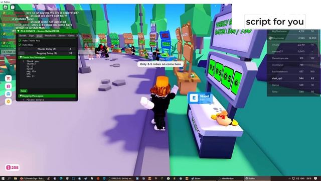 ROBLOX pls donate script (OP) смотреть онлайн