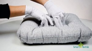 Подушка на стул сидушка с завязками Лен серый. Размер 40х40х9 см. Рогожка 100% хлопок