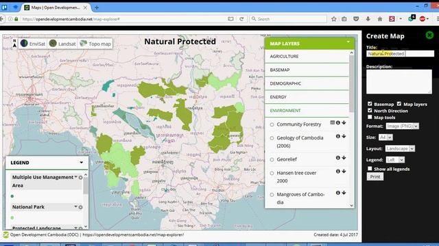 How to print map layer on ODC site and download it as image file on your own смотреть онлайн
