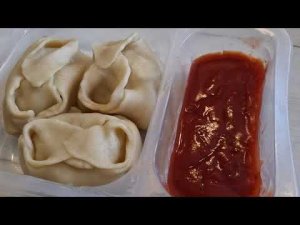 Пробую готовые манты из магазина
