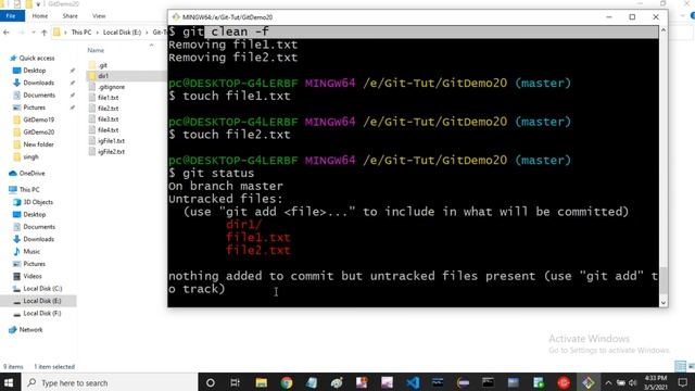 Git Tutorials: Deleting Untracked files, directory and ignored files, Git Clean Command | part 30 смотреть онлайн
