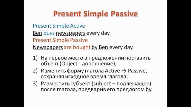 Английский язык. Passive Voice - Страдательный залог
