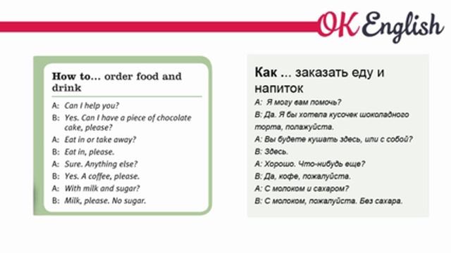 16 How to order food and drink - простой английский текст начального уровня | OK English смотреть онлайн