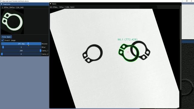 opencv edge based template match