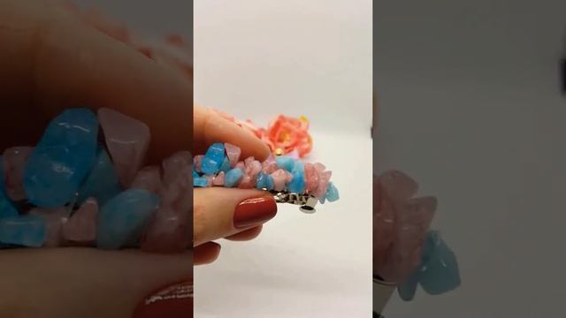 Заколка розово-голубой кварц смотреть онлайн