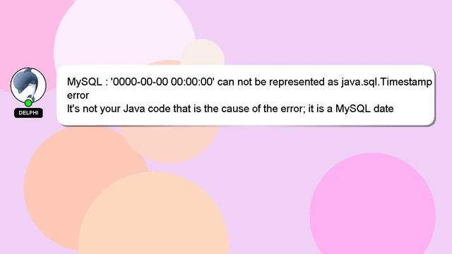 MySQL : '0000-00-00 00:00:00' can not be represented as java.sql.Timestamp error смотреть онлайн
