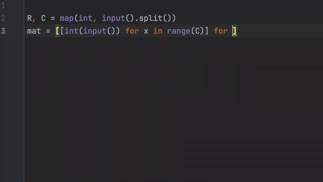 2D Array/Matrix Input in One Line of Code | Python | 2022 | #array #python #oneliner