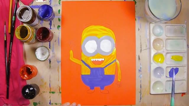 Как нарисовать Миньона - урок рисования для детей 4-6 лет.