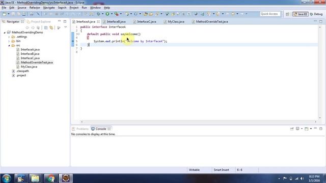 Java method overriding (default method) | Java Tutorial смотреть онлайн