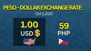 PHILIPPINE PESO - US DOLLAR EXCHANGE RATE TODAY | PESO  DOLLAR EXCHANGE RATE OCT 3, 2022