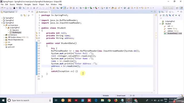 Get input from user and display output | Spring Core Tutorial in Hindi | #3