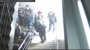 Пожар в Кемерово/ТЦ Зимняя Вишня/Момент с камеры возле лестницы/25/03/2018